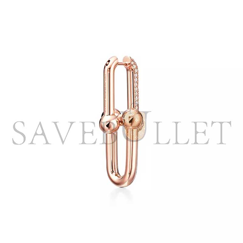 TIFFANY HARDWEARLARGE LINK EARRINGS IN ROSE GOLD WITH PAVÉ DIAMONDS 68692539